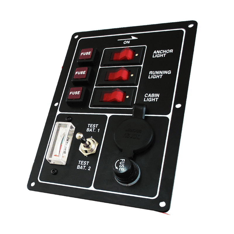 Marine Boat Aluminum Switch Panel - Black 256-05005-00