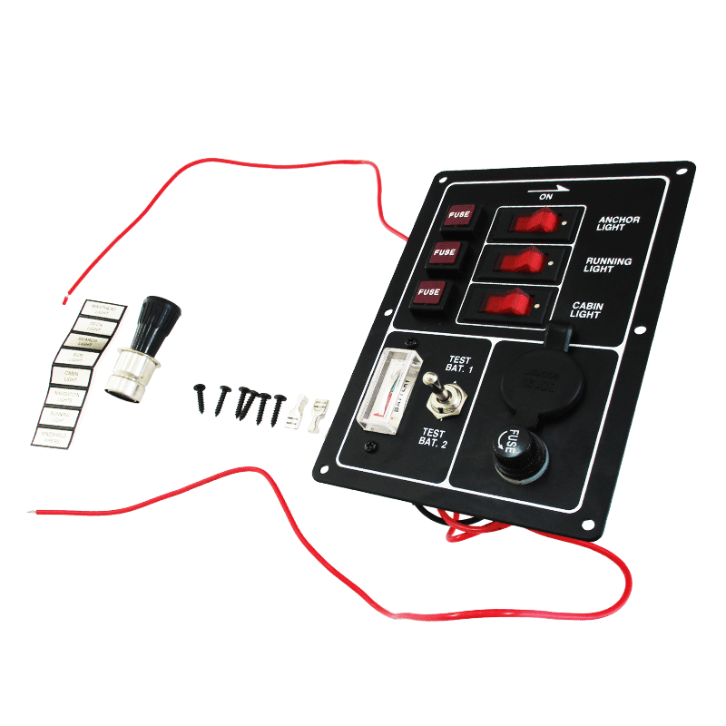 Marine Boat Aluminum Switch Panel - Black 256-05005-00
